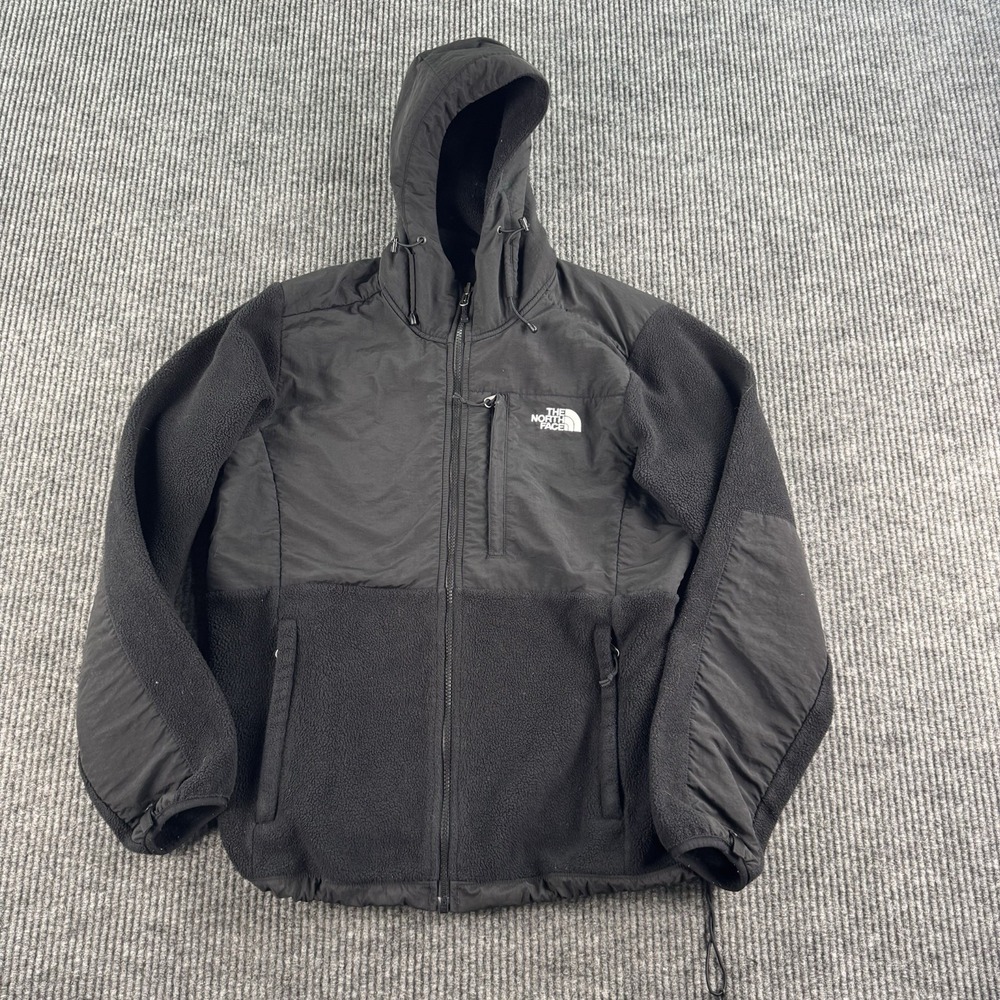 The North Face Denali Hoodie Full Zip Black Women's Large Polartec Fleece ANLN